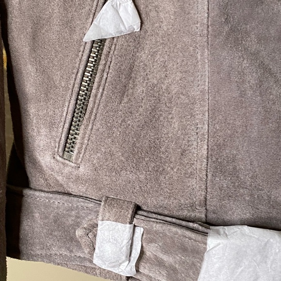 Blank NYC Moto Style Gray Leather Jacket Size M “Rock the Boat” NWT Retail $188 - Picture 7 of 12